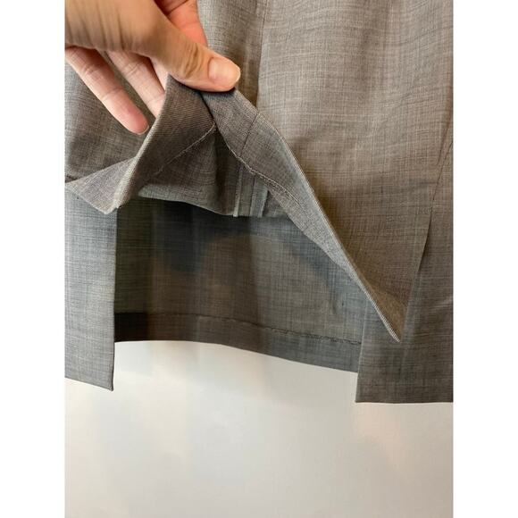 Theory Wool Lane Blend Knee Length Gray Pencil Skirt Pockets Career Size 0 - Picture 8 of 11